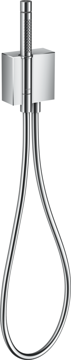 HANSGROHE AXOR Edge Jednotka s držákem s tyčovou ruční sprchou 2jet a sprchovou hadicí - diamantový brus #46521000 - chrom