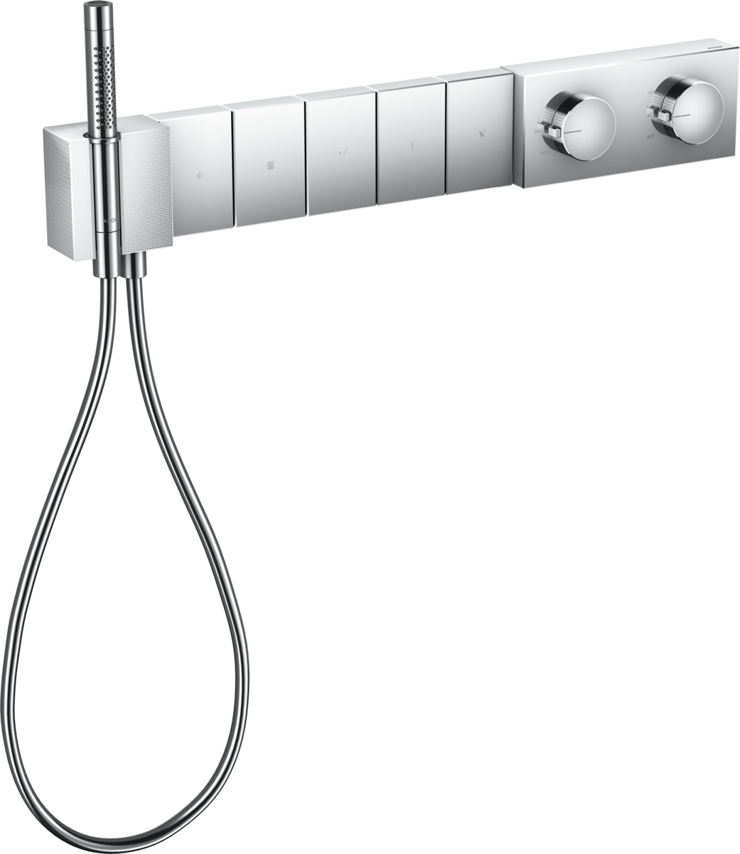 HANSGROHE AXOR Edge Modul termostatu Select 680/100 s podomítkovou instalací, pro 5 spotřebičů - diamantový brus #46731000 - chrom