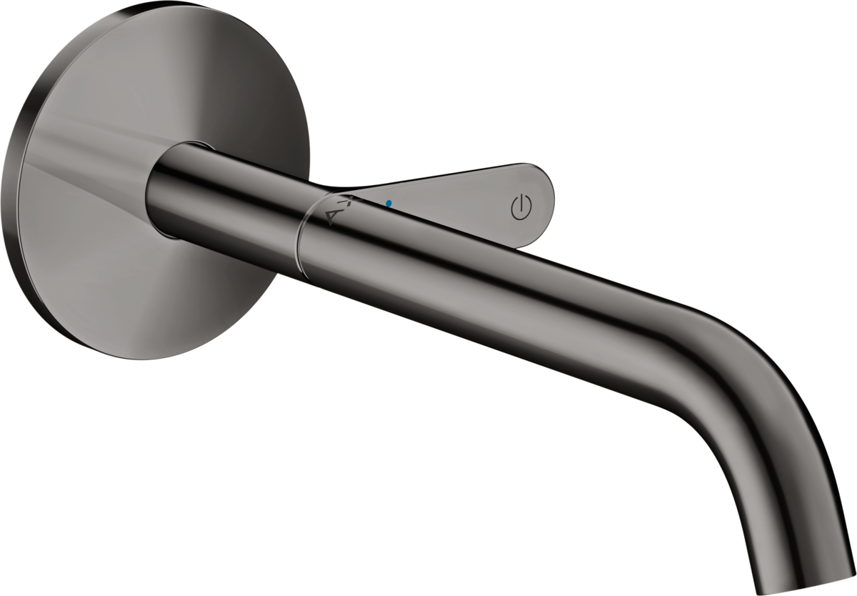 HANSGROHE AXOR Jedna podomítková umyvadlová baterie pro montáž na stěnu Select s výtokem 220 mm #48112330 - Leštěný černý chrom