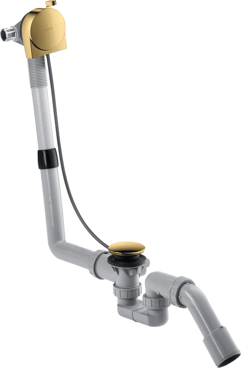 HANSGROHE Úplná sada pro vanový výtok s odtokovou a přepadovou soupravou pro normální vany #58307990 - leštěný vzhled zlata