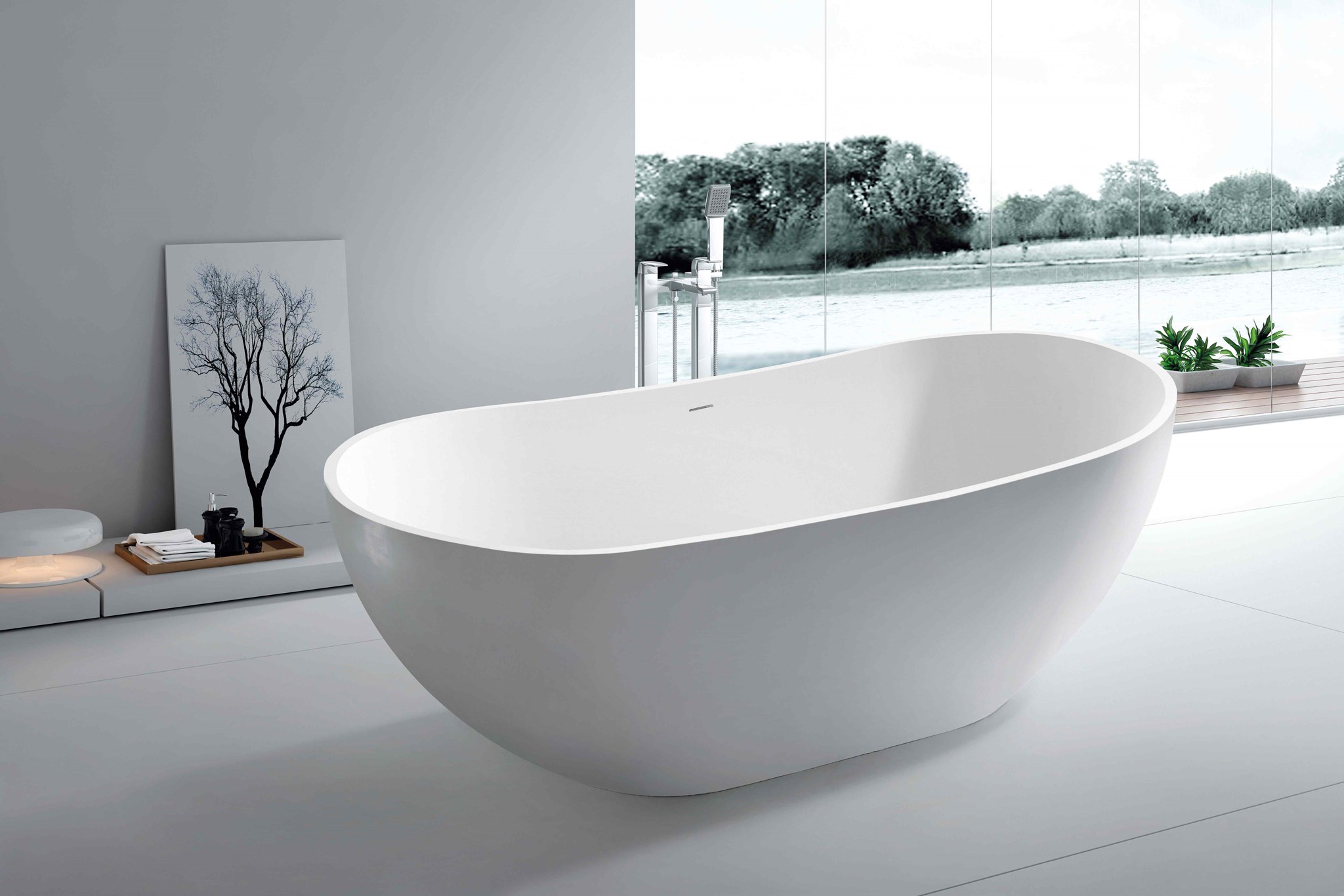 KREINER FLORENZ vana 1800x850x640 volně stojící #FLORENZYL6074 - bílá lesk
