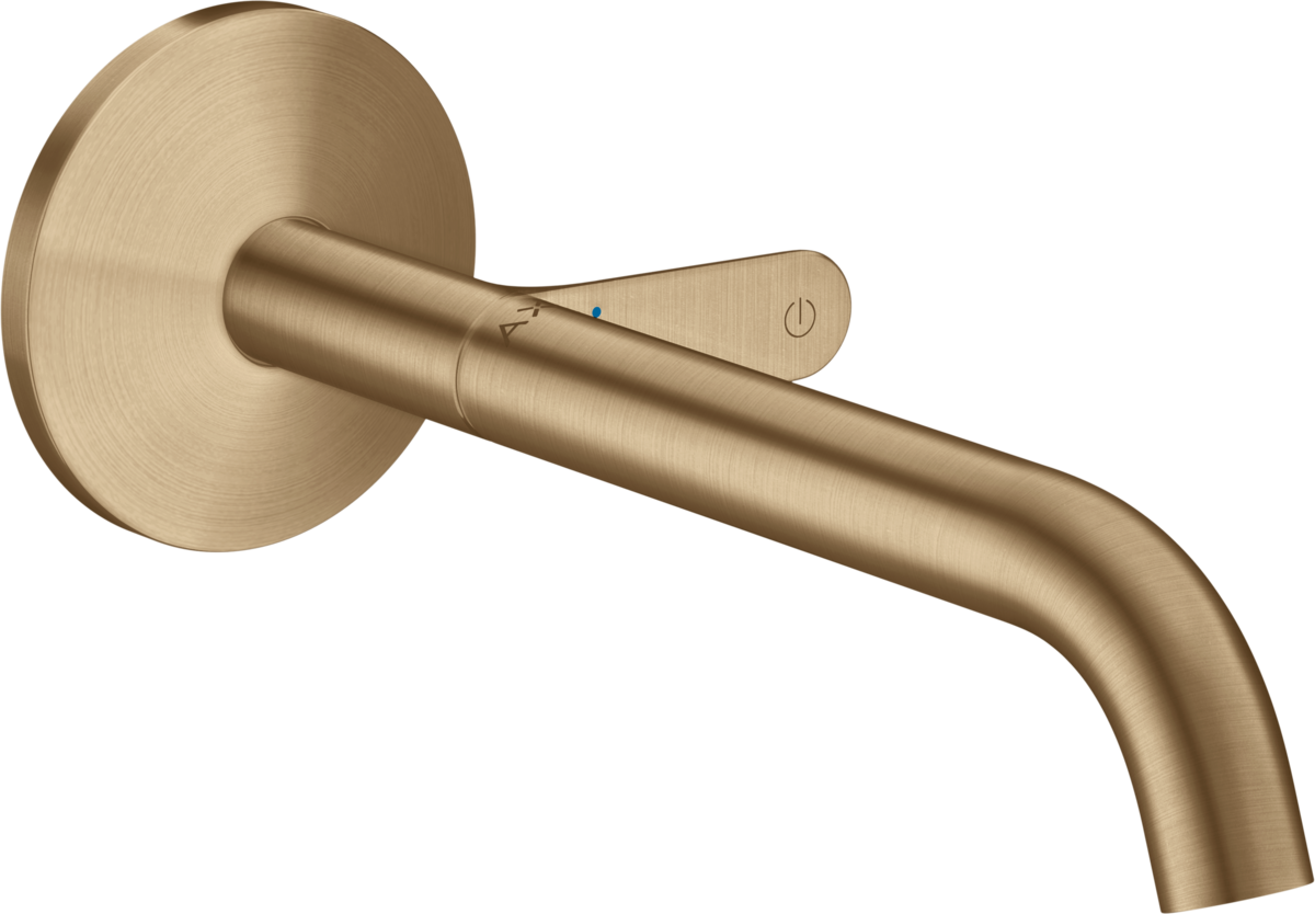 HANSGROHE AXOR One Umyvadlová baterie pod omítku, montáž na stěnu, Select s výtokem 220 mm #48112140 - kartáčovaný bronz