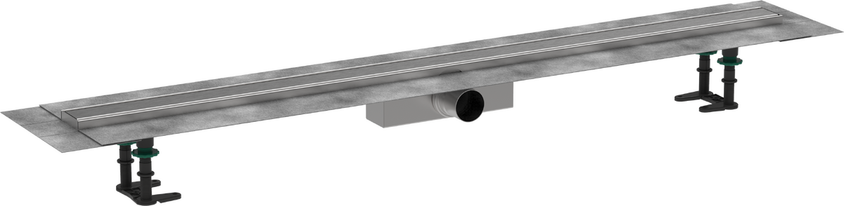 HANSGROHE RainDrain Compact Úplná sada sprchového žlabu 1200 pro standardní instalaci #56184800 - kartáčovaná nerezová ocel