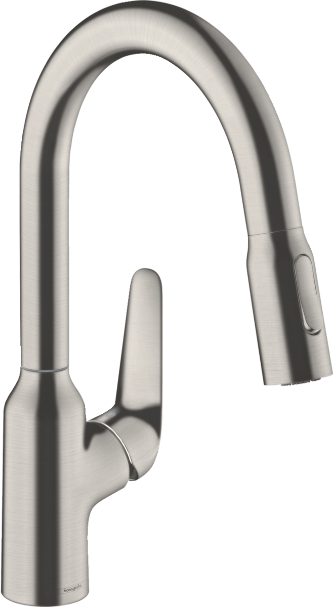 HANSGROHE Focus M42 Páková kuchyňská baterie 180, vytahovací sprška, 2jet #71801800 - nerezová ocel