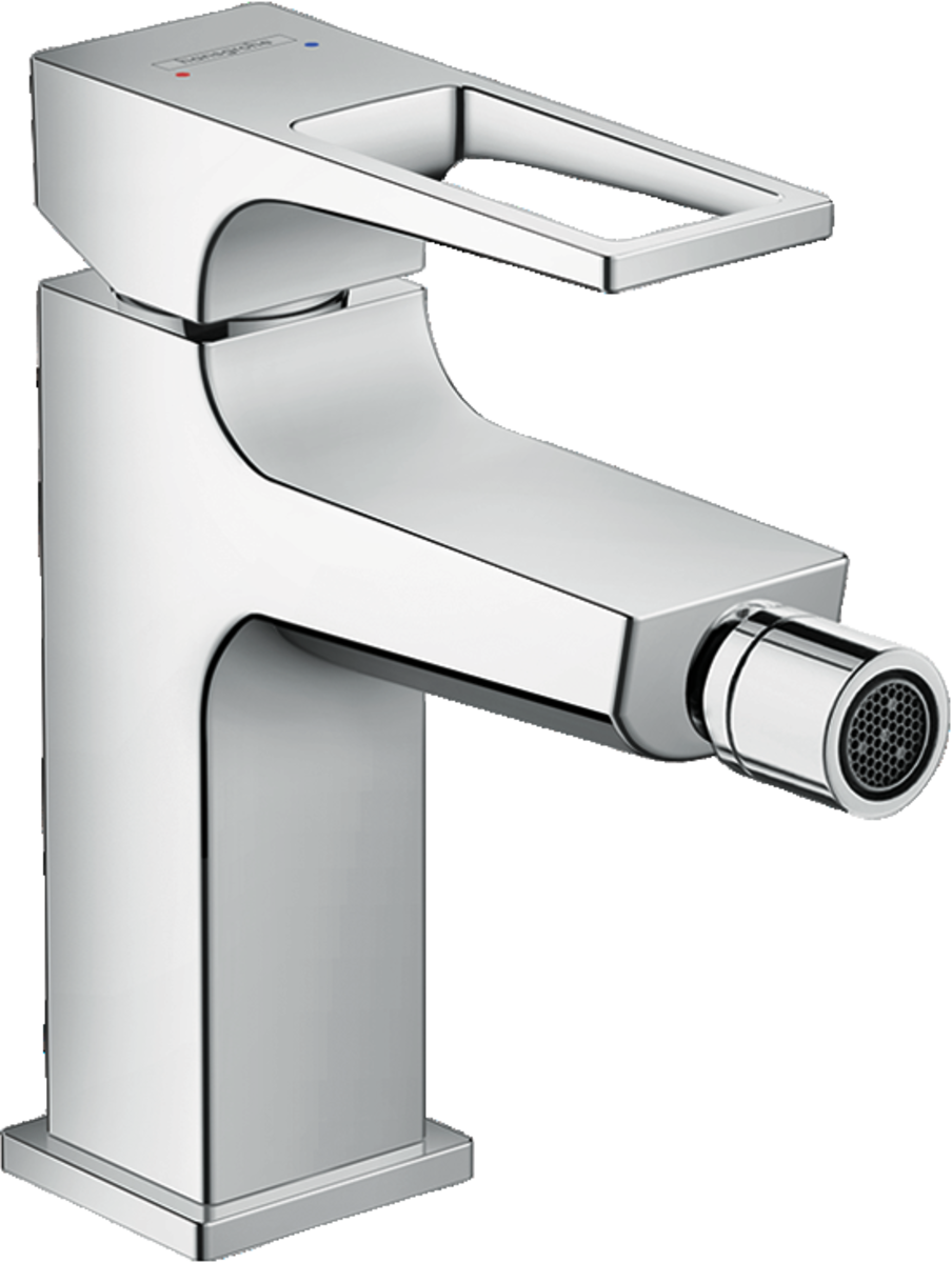 HANSGROHE Jednopáková bidetová baterie hansgrohe Metropol s rukojetí s obloukem a výsuvným odpadem s otevíráním push-open #74520000