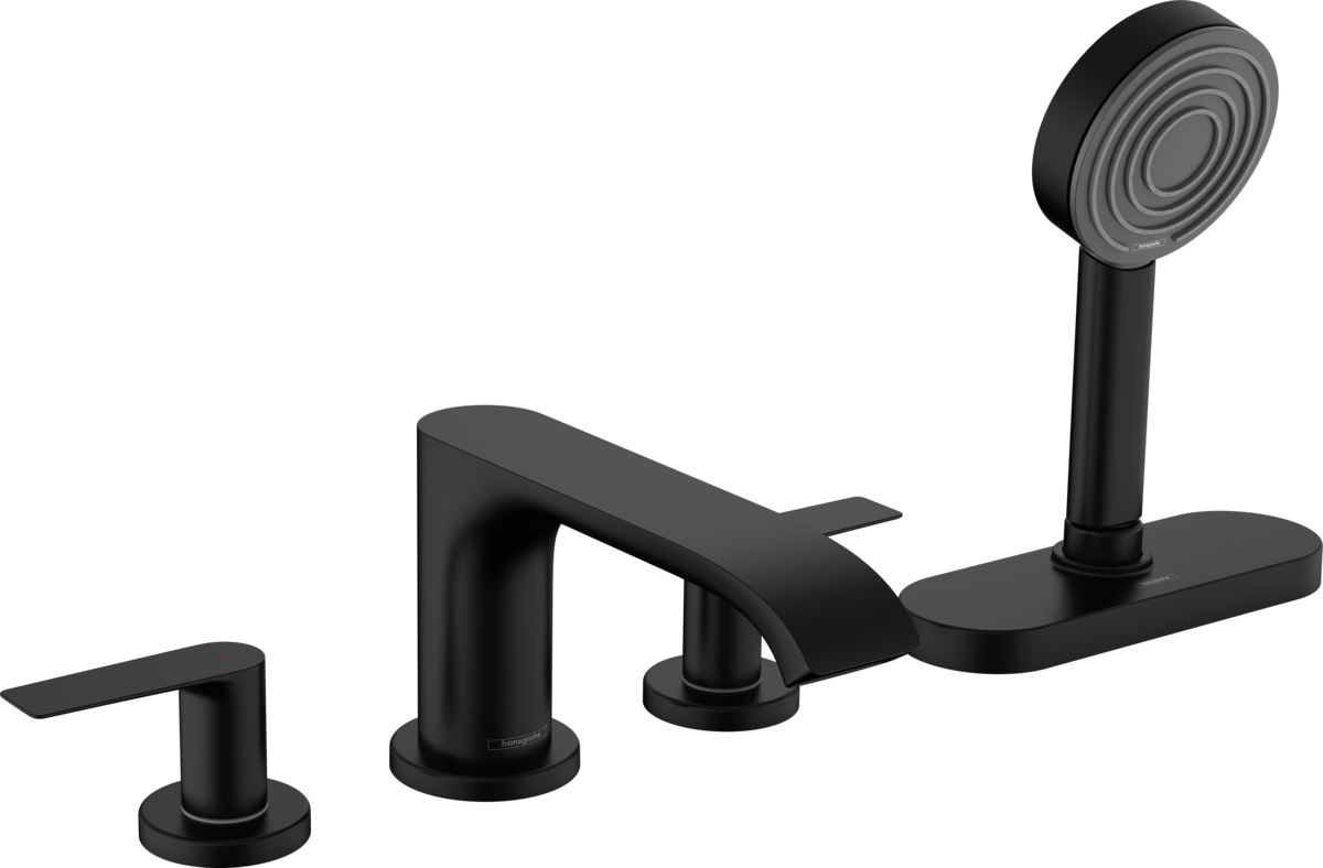 HANSGROHE Vivenis 4-otvorová baterie na okraj vany komplet #75444670 - černá mat
