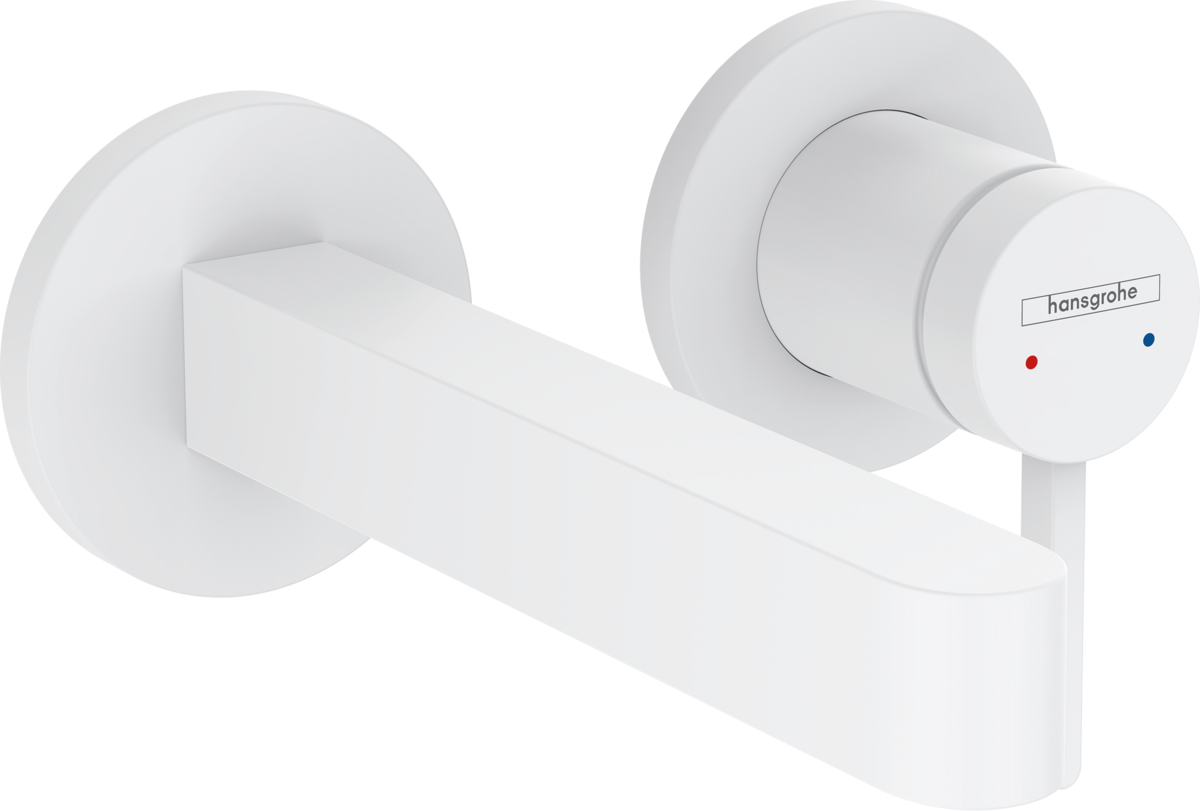 HANSGROHE Finoris Páková umyvadlová baterie pod omítku, pro montáž na stěnu s výtokem 16,8 cm matná bílá 76051700