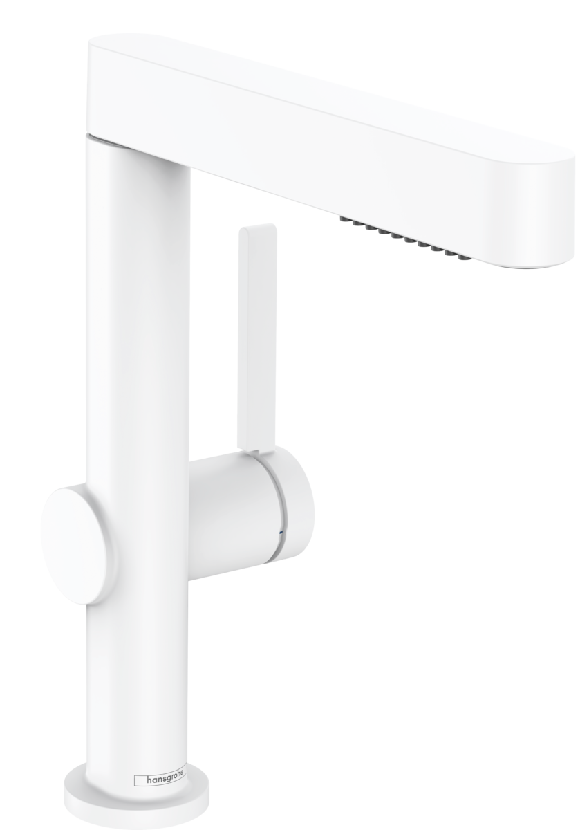 HANSGROHE Finoris Páková umyvadlová baterie 230 s vytahovací sprškou, 2jet a odtokovou soupravou Push-Open #76063700 - matná bílá