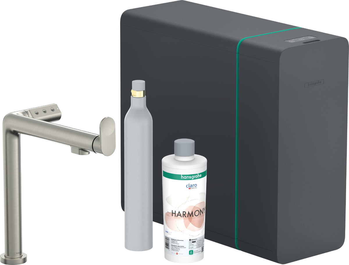 HANSGROHE Aqittura M91 SodaSystem 240, 1 tryska, startovací sada #76810800 - nerezová ocel