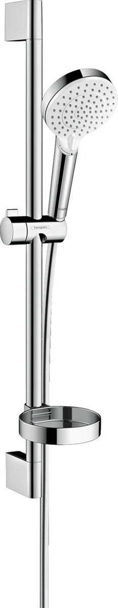 Зображення з  HANSGROHE Crometta sprchová sada Vario se sprchovou tyčí 65 cm a miskou na mýdlo #26553400 - bílá/chrom