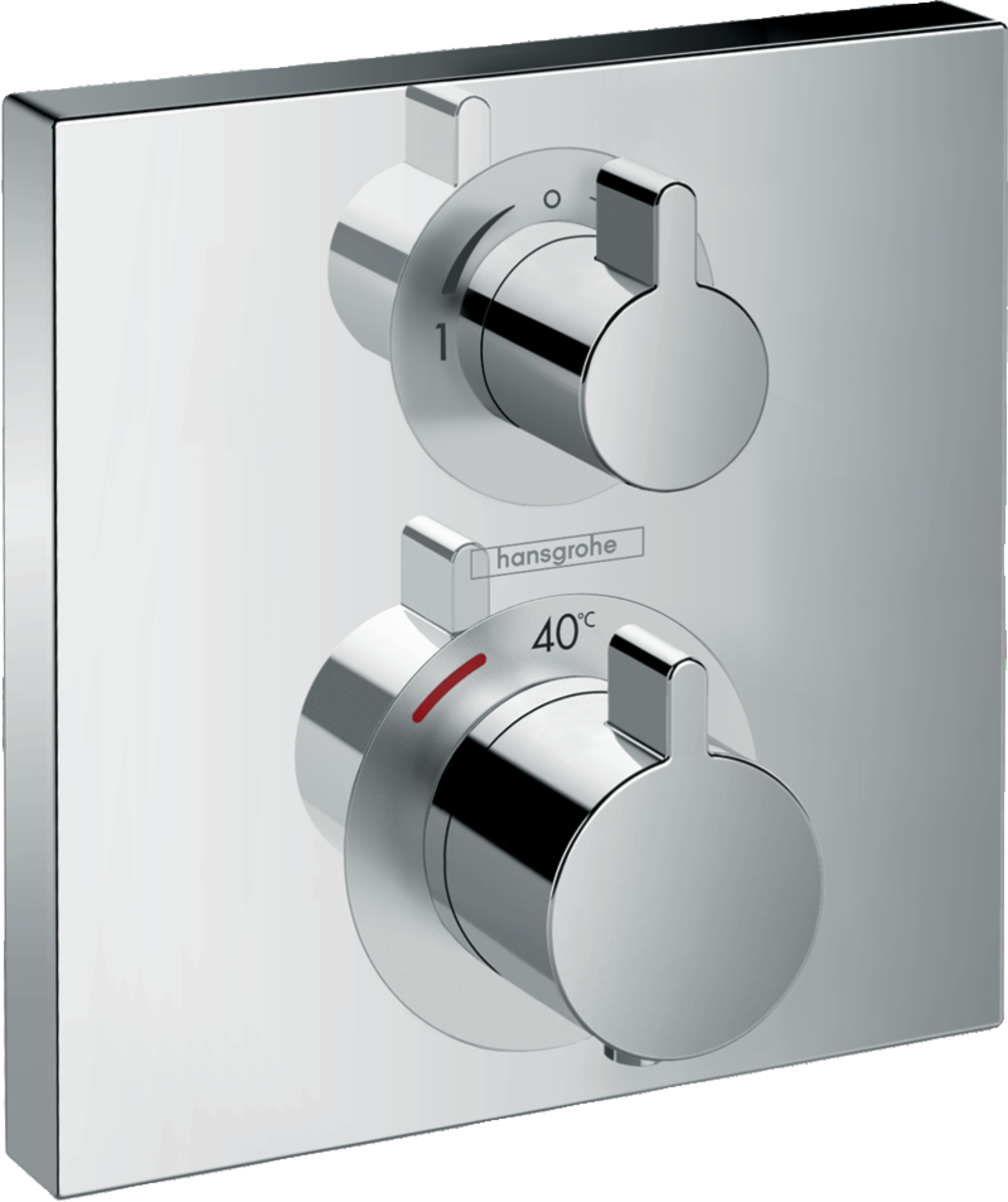 Bild von HANSGROHE Ecostat Square Thermostat Unterputz für 2 Verbraucher #15714000 - Chrom
