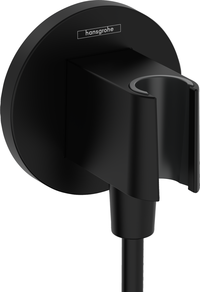 Зображення з  HANSGROHE FixFit S nástěnné připojení s držákem sprchy #26888670 - matná černá