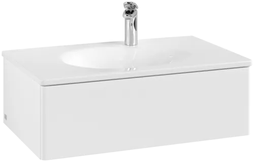 VILLEROY BOCH Toaletní skříňka Antao, 1 zásuvka, 788 x 256 x 496 mm, přední strana bez konstrukce, bílý matný lak #K01000MT