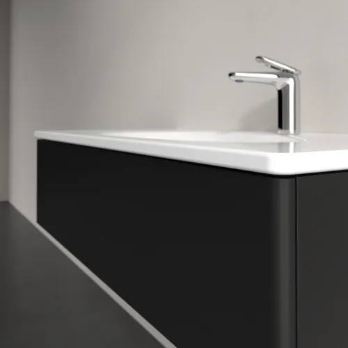 VILLEROY BOCH Toaletní skříňka Antao, 1 zásuvka, 988 x 256 x 493 mm, přední strana bez konstrukce, černý matný lak #K02000PD, obrázek 5