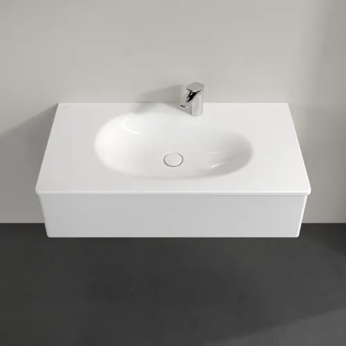 VILLEROY BOCH Toaletní skříňka Antao, 1 zásuvka, 988 x 256 x 493 mm, přední strana bez konstrukce, lesklý bílý lak #K02000GF, obrázek 4