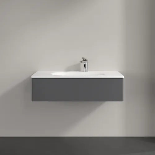 VILLEROY BOCH Toaletní skříňka Antao, 1 zásuvka, 988 x 256 x 493 mm, přední strana bez konstrukce, antracitový matný lak #K02000GK, obrázek 3