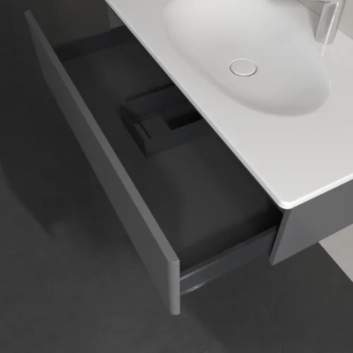 VILLEROY BOCH Toaletní skříňka Antao, 1 zásuvka, 988 x 256 x 493 mm, přední strana bez konstrukce, antracitový matný lak #K02000GK, obrázek 6