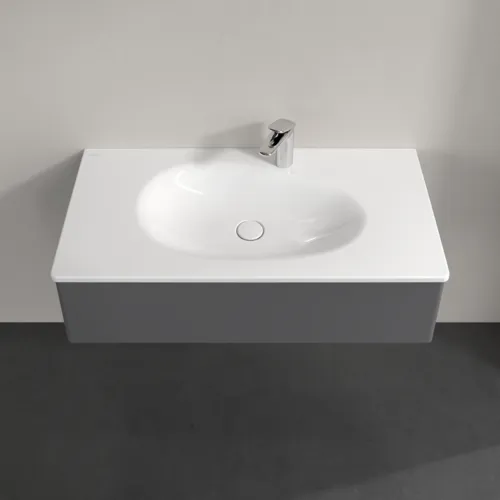 VILLEROY BOCH Toaletní skříňka Antao, 1 zásuvka, 988 x 256 x 493 mm, přední strana bez konstrukce, antracitový matný lak #K02000GK, obrázek 4