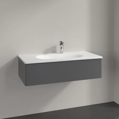 VILLEROY BOCH Toaletní skříňka Antao, 1 zásuvka, 988 x 256 x 493 mm, přední strana bez konstrukce, antracitový matný lak #K02000GK, obrázek 2