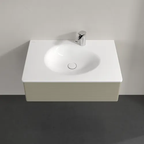 VILLEROY BOCH Toaletní skříňka Antao, 1 zásuvka, 788 x 256 x 496 mm, texturovaná přední část, matný lak Stone Grey #K01100HK, obrázek 4