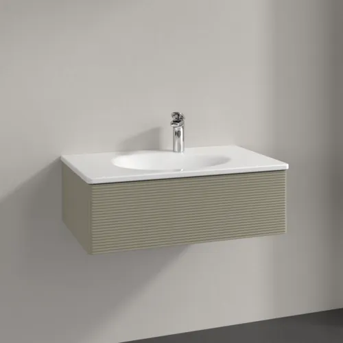 VILLEROY BOCH Toaletní skříňka Antao, 1 zásuvka, 788 x 256 x 496 mm, texturovaná přední část, matný lak Stone Grey #K01100HK, obrázek 2