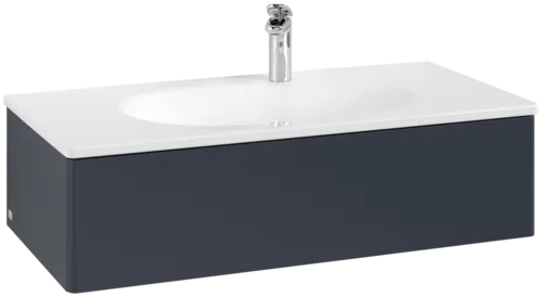 VILLEROY BOCH Toaletní skříňka Antao, 1 zásuvka, 988 x 256 x 493 mm, přední strana bez konstrukce, matný lak Midnight Blue #K02000HG