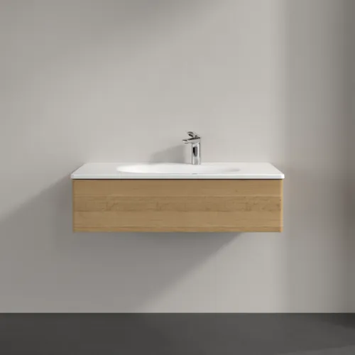 VILLEROY BOCH Toaletní skříňka Antao, 1 zásuvka, 988 x 256 x 493 mm, přední strana bez konstrukce, medový dub #K02000HN, obrázek 3