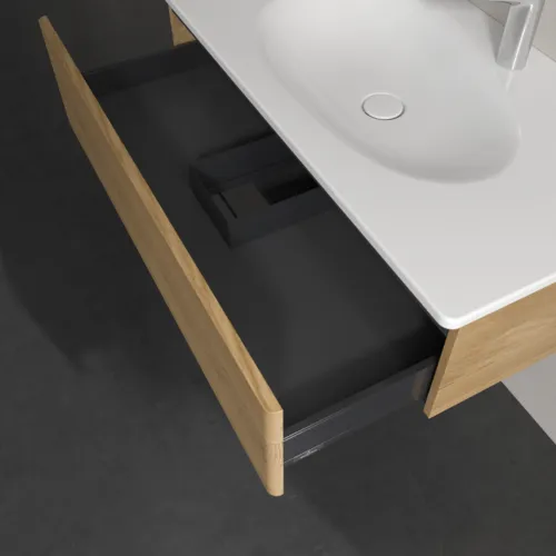 VILLEROY BOCH Toaletní skříňka Antao, 1 zásuvka, 988 x 256 x 493 mm, přední strana bez konstrukce, medový dub #K02000HN, obrázek 6