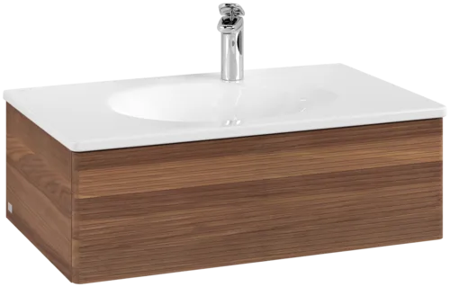 VILLEROY BOCH Toaletní skříňka Antao, 1 zásuvka, 788 x 256 x 496 mm, texturovaná přední část, teplý ořech #K01100HM