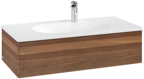 VILLEROY BOCH Toaletní skříňka Antao, 1 zásuvka, 988 x 256 x 493 mm, přední strana bez konstrukce, teplý ořech #K02000HM