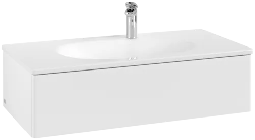 VILLEROY BOCH Toaletní skříňka Antao, 1 zásuvka, 988 x 256 x 493 mm, přední strana bez konstrukce, bílý matný lak #K02000MT