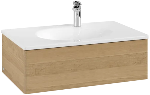 VILLEROY BOCH Toaletní skříňka Antao, 1 zásuvka, 788 x 256 x 496 mm, přední strana bez konstrukce, medový dub #K01000HN