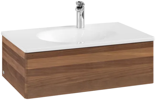 VILLEROY BOCH Toaletní skříňka Antao, 1 zásuvka, 788 x 256 x 496 mm, přední strana bez konstrukce, teplý ořech #K01000HM