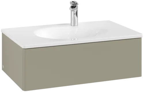 VILLEROY BOCH Toaletní skříňka Antao, 1 zásuvka, 788 x 256 x 496 mm, přední strana bez konstrukce, matný lak Stone Grey #K01000HK