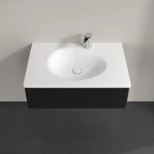 VILLEROY BOCH Toaletní skříňka Antao, 1 zásuvka, 788 x 256 x 496 mm, texturovaná přední část, černý matný lak #K01100PD, obrázek 4