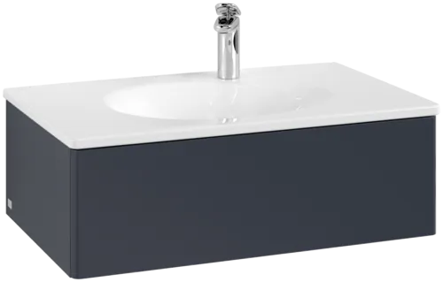 VILLEROY BOCH Toaletní skříňka Antao, 1 zásuvka, 788 x 256 x 496 mm, přední strana bez konstrukce, matný lak Midnight Blue #K01000HG