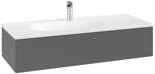 VILLEROY BOCH Toaletní skříňka Antao, 1 zásuvka, 1188 x 256 x 493 mm, přední strana bez konstrukce, antracitový matný lak #K03000GK