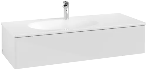 VILLEROY BOCH Toaletní skříňka Antao, 1 zásuvka, 1188 x 256 x 493 mm, přední strana bez konstrukce, lesklý bílý lak #K03000GF