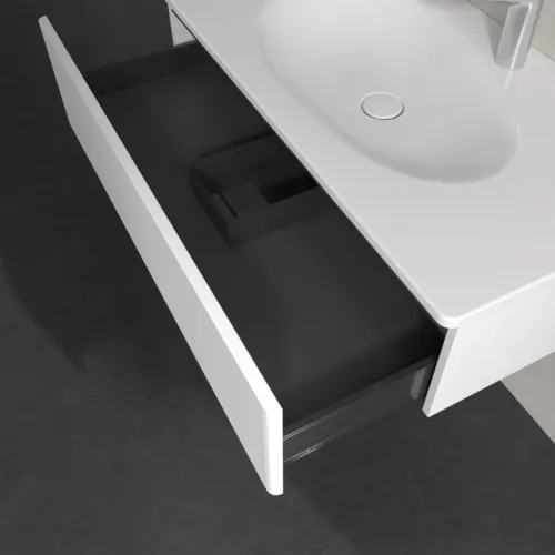 VILLEROY BOCH Toaletní skříňka Antao, 1 zásuvka, 988 x 256 x 493 mm, texturovaná přední část, bílý matný lak #K02100MT, obrázek 5