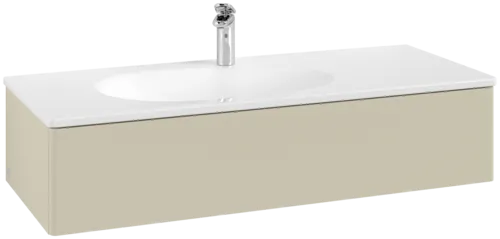 VILLEROY BOCH Toaletní skříňka Antao, 1 zásuvka, 1188 x 256 x 493 mm, přední strana bez konstrukce, hedvábně šedý matný lak #K03000HJ