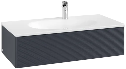 VILLEROY BOCH Toaletní skříňka Antao, 1 zásuvka, 988 x 256 x 493 mm, texturovaná přední část, matný lak Midnight Blue #K02100HG