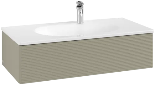 VILLEROY BOCH Toaletní skříňka Antao, 1 zásuvka, 988 x 256 x 493 mm, texturovaná přední část, matný lak Stone Grey #K02100HK