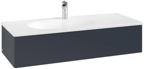 VILLEROY BOCH Toaletní skříňka Antao, 1 zásuvka, 1188 x 256 x 493 mm, přední strana bez konstrukce, matný lak Midnight Blue #K03000HG