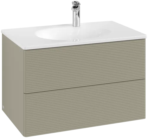 VILLEROY BOCH Toaletní skříňka Antao, 2 výsuvy, 788 x 504 x 496 mm, strukturovaná přední strana, matný lak Stone Grey #K04100HK