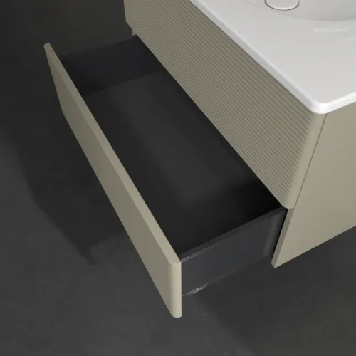 VILLEROY BOCH Toaletní skříňka Antao, 2 výsuvy, 788 x 504 x 496 mm, strukturovaná přední strana, matný lak Stone Grey #K04100HK, obrázek 6