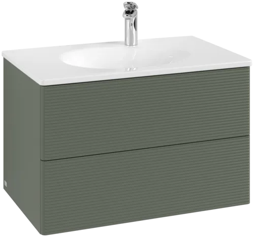 VILLEROY BOCH Toaletní skříňka Antao, 2 výsuvy, 788 x 504 x 496 mm, texturovaná přední strana, listově zelený matný lak #K04100HL