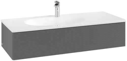 VILLEROY BOCH Toaletní skříňka Antao, 1 zásuvka, 1188 x 256 x 493 mm, strukturované čelo, antracitový matný lak #K03100GK