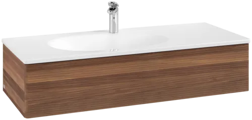 VILLEROY BOCH Toaletní skříňka Antao, 1 zásuvka, 1188 x 256 x 493 mm, texturovaná přední část, teplý ořech #K03100HM