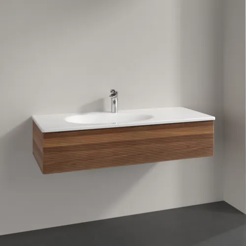 VILLEROY BOCH Toaletní skříňka Antao, 1 zásuvka, 1188 x 256 x 493 mm, texturovaná přední část, teplý ořech #K03100HM, obrázek 2