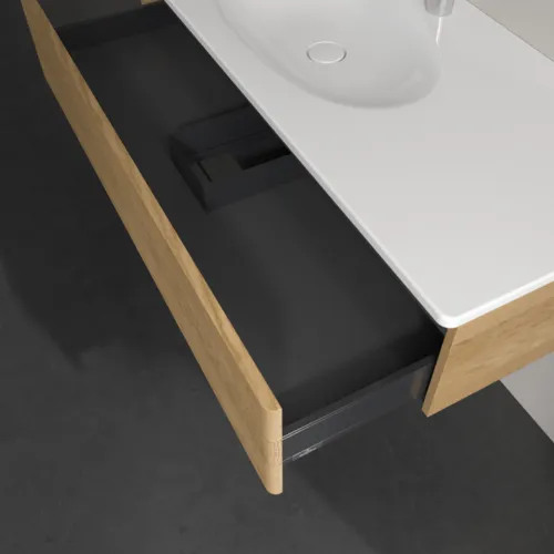 VILLEROY BOCH Toaletní skříňka Antao, 1 zásuvka, 1188 x 256 x 493 mm, strukturované čelo, medový dub #K03100HN, obrázek 6